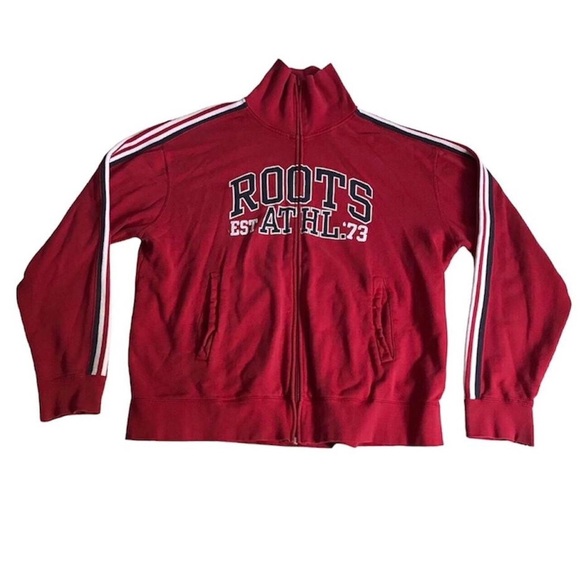 Red Roots zip up sweater with long neck collar - Picture 8 of 8